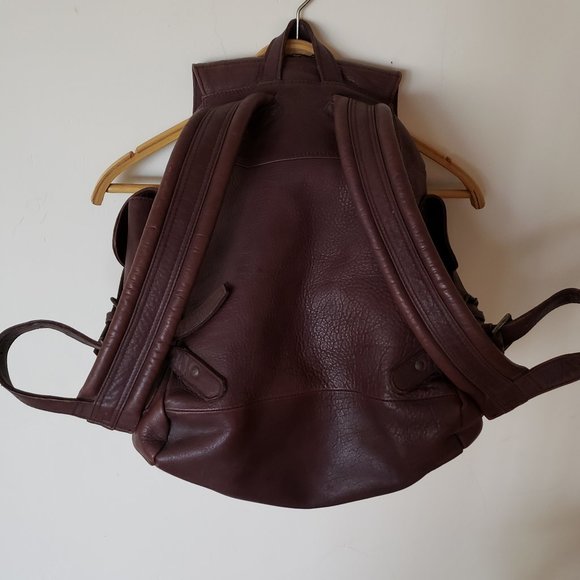 **SOLD**Ellington Heavy Duty Dark Brown Leather Unisex Backpack - Picture 3 of 9